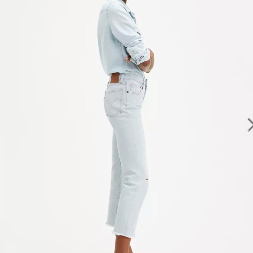 NWT LEVI’S 501 ORIGINAL STRETCH CROPPED WOMEN'S JEANS SZ 33 - Picture 3 of 4